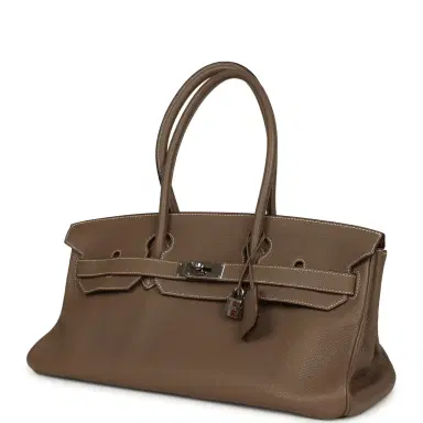 HERMÈS Vintage Hermes Shoulder Birkin 42 JPG Etoupe Togo Palladium Hardware | Thumbnail 5 HERMÈS Vintage Hermes Shoulder Birkin 42 JPG Etoupe Togo Palladium Hardware | Thumbnail 5