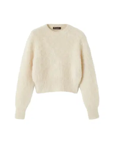 Loro Piana Cherry Hill Mohair-Cashmere Crewneck Sweater | Thumbnail 1 Loro Piana Cherry Hill Mohair-Cashmere Crewneck Sweater | Thumbnail 1