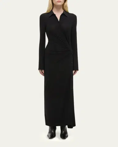 Helmut Lang Twisted Long-Sleeve Shirtdress | Thumbnail 2 Helmut Lang Twisted Long-Sleeve Shirtdress | Thumbnail 2