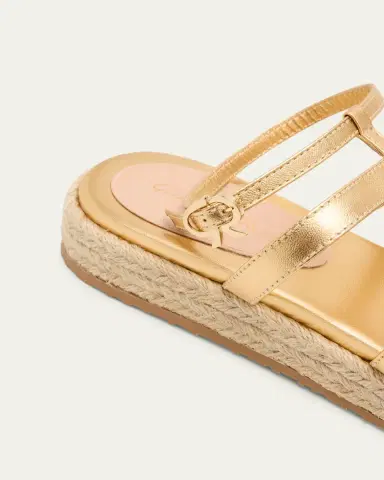 Gianvito Rossi Stone Metallic Leather Espadrille Gladiator Sandals | Thumbnail 5 Gianvito Rossi Stone Metallic Leather Espadrille Gladiator Sandals | Thumbnail 5