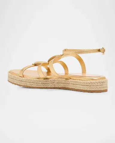 Gianvito Rossi Stone Metallic Leather Espadrille Gladiator Sandals | Thumbnail 8 Gianvito Rossi Stone Metallic Leather Espadrille Gladiator Sandals | Thumbnail 8