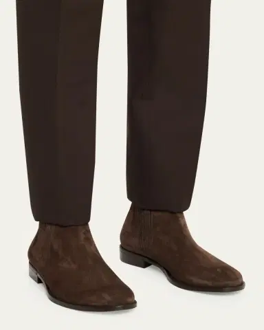 Bergdorf Goodman Men's Suede Paneled-Gore Chelsea Boots | Thumbnail 2 Bergdorf Goodman Men's Suede Paneled-Gore Chelsea Boots | Thumbnail 2