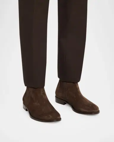 Bergdorf Goodman Men's Suede Paneled-Gore Chelsea Boots | Thumbnail 6 Bergdorf Goodman Men's Suede Paneled-Gore Chelsea Boots | Thumbnail 6