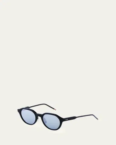 Thom Browne Men's Acetate and Titanium Oval Sunglasses | Thumbnail 2 Thom Browne Men's Acetate and Titanium Oval Sunglasses | Thumbnail 2