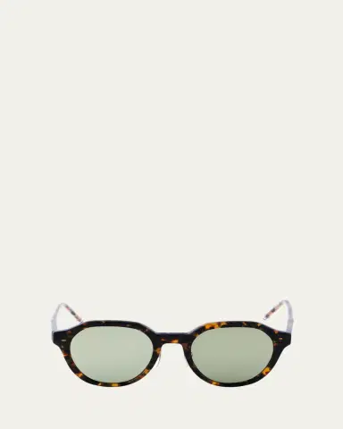 Thom Browne Men's Acetate and Titanium Oval Sunglasses | Thumbnail 3 Thom Browne Men's Acetate and Titanium Oval Sunglasses | Thumbnail 3