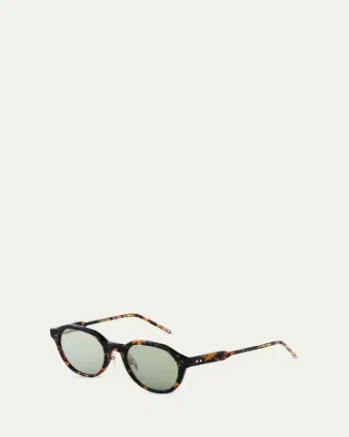 Thom Browne Men's Acetate and Titanium Oval Sunglasses | Thumbnail 4 Thom Browne Men's Acetate and Titanium Oval Sunglasses | Thumbnail 4