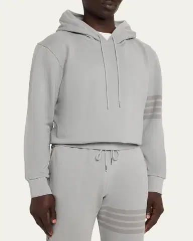 Thom Browne Men's 4-Bar Cotton Hoodie | Thumbnail 4 Thom Browne Men's 4-Bar Cotton Hoodie | Thumbnail 4