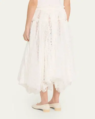 JW Anderson Mixed Lace Asymmetric Midi Skirt | Thumbnail 3 JW Anderson Mixed Lace Asymmetric Midi Skirt | Thumbnail 3