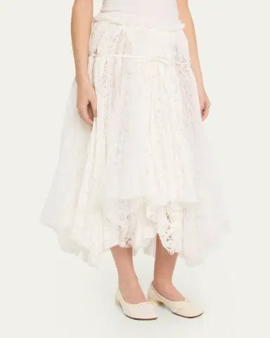 JW Anderson Mixed Lace Asymmetric Midi Skirt | Thumbnail 4 JW Anderson Mixed Lace Asymmetric Midi Skirt | Thumbnail 4