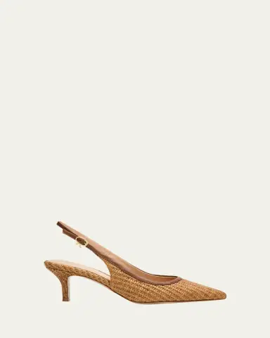 Gianvito Rossi Marbella Raffia Slingback Pumps | Thumbnail 7 Gianvito Rossi Marbella Raffia Slingback Pumps | Thumbnail 7