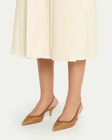 Gianvito Rossi Marbella Raffia Slingback Pumps | Thumbnail 8 Gianvito Rossi Marbella Raffia Slingback Pumps | Thumbnail 8