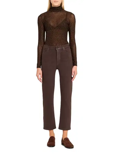 Frame Women's The Leopard-Print Sheer Mesh Turtleneck Top | Thumbnail 2 Frame Women's The Leopard-Print Sheer Mesh Turtleneck Top | Thumbnail 2