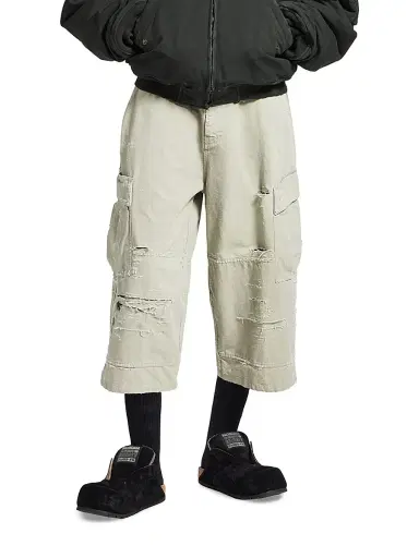 Balenciaga Men's Cropped Cargo Pants - Military Beige - Size 34 | Thumbnail 3 Balenciaga Men's Cropped Cargo Pants - Military Beige - Size 34 | Thumbnail 3