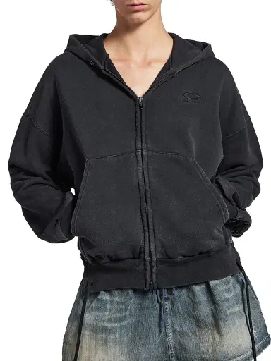 Balenciaga Women's Loop Sports Icon Lace-Up Hoodie - Faded Black | Thumbnail 3 Balenciaga Women's Loop Sports Icon Lace-Up Hoodie - Faded Black | Thumbnail 3