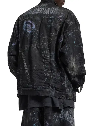 Balenciaga Men's Oversized Jacket - Black Fade Out | Thumbnail 4 Balenciaga Men's Oversized Jacket - Black Fade Out | Thumbnail 4