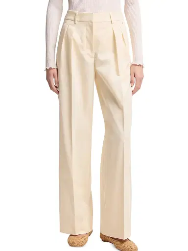 Moncler Women's Tailored Pants in Cotton Gabardine - White Ivory - Size 10 | Thumbnail 2 Moncler Women's Tailored Pants in Cotton Gabardine - White Ivory - Size 10 | Thumbnail 2