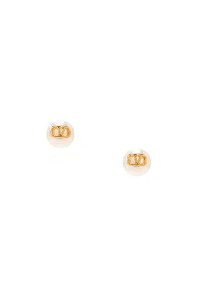 Valentino Garavani VLogo Signature Pearl Stud Earrings | Thumbnail 1 Valentino Garavani VLogo Signature Pearl Stud Earrings | Thumbnail 1