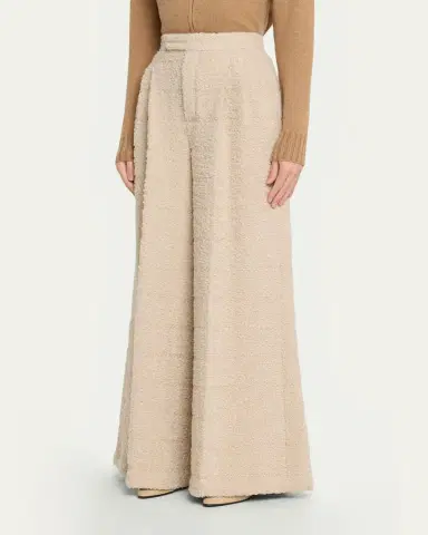 Loro Piana Horst Pleated Boucle Wide-Leg Trousers | Thumbnail 4 Loro Piana Horst Pleated Boucle Wide-Leg Trousers | Thumbnail 4