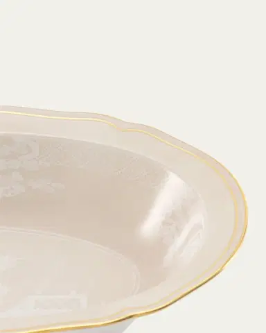 GINORI 1735 Oriente Italiano Meringa Deep Oval Serving Bowl | Thumbnail 4 GINORI 1735 Oriente Italiano Meringa Deep Oval Serving Bowl | Thumbnail 4