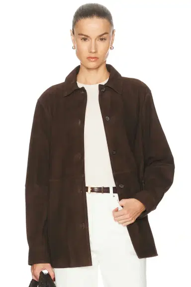 TOTEME Soft Suede Overshirt | Thumbnail 1 TOTEME Soft Suede Overshirt | Thumbnail 1