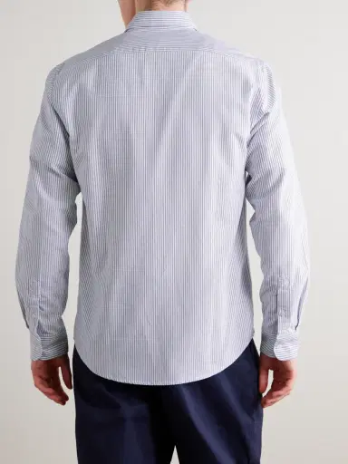 Sunspel Slim-Fit Button-Down Collar Striped Cotton Oxford Shirt - Men | Thumbnail 4 Sunspel Slim-Fit Button-Down Collar Striped Cotton Oxford Shirt - Men | Thumbnail 4