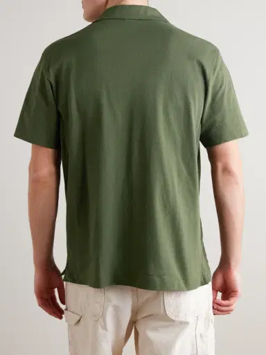 Sunspel Slim-Fit Camp-Collar Supima Cotton-Mesh Shirt - Men | Thumbnail 3 Sunspel Slim-Fit Camp-Collar Supima Cotton-Mesh Shirt - Men | Thumbnail 3