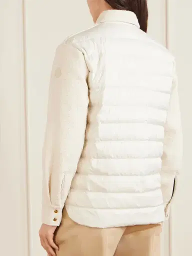 Moncler Appliquéd Quilted Shell And Tweed Down Jacket | Thumbnail 4 Moncler Appliquéd Quilted Shell And Tweed Down Jacket | Thumbnail 4
