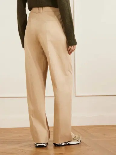 Moncler Appliquéd Pleated Cotton-twill Wide-leg Pants | Thumbnail 4 Moncler Appliquéd Pleated Cotton-twill Wide-leg Pants | Thumbnail 4