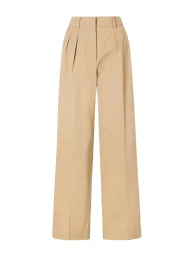 Moncler Appliquéd Pleated Cotton-twill Wide-leg Pants | Thumbnail 1 Moncler Appliquéd Pleated Cotton-twill Wide-leg Pants | Thumbnail 1