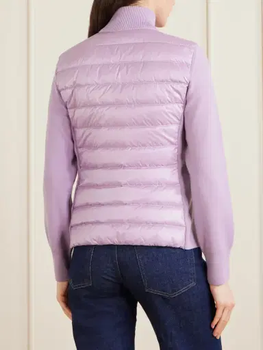 Moncler Appliquéd Wool And Quilted Shell Down Cardigan | Thumbnail 4 Moncler Appliquéd Wool And Quilted Shell Down Cardigan | Thumbnail 4