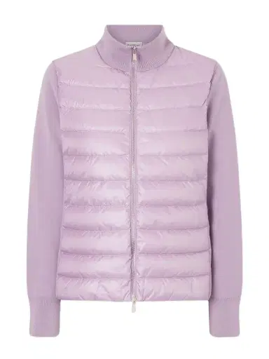Moncler Appliquéd Wool And Quilted Shell Down Cardigan | Thumbnail 1 Moncler Appliquéd Wool And Quilted Shell Down Cardigan | Thumbnail 1