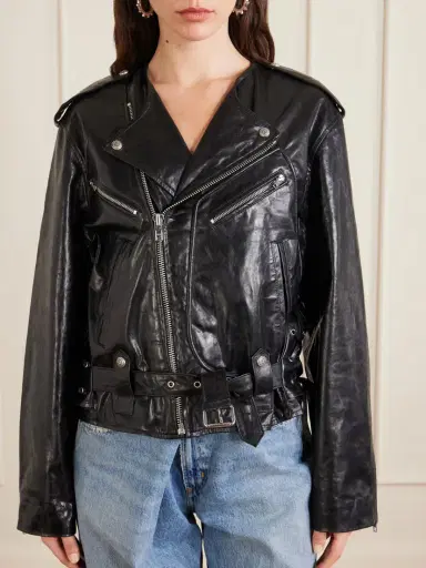 R13 Belted Embellished Leather Biker Jacket | Thumbnail 3 R13 Belted Embellished Leather Biker Jacket | Thumbnail 3