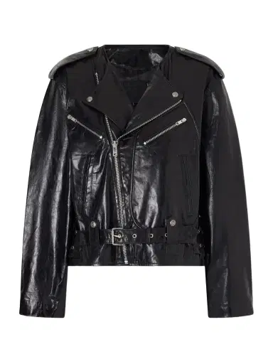 R13 Belted Embellished Leather Biker Jacket | Thumbnail 1 R13 Belted Embellished Leather Biker Jacket | Thumbnail 1