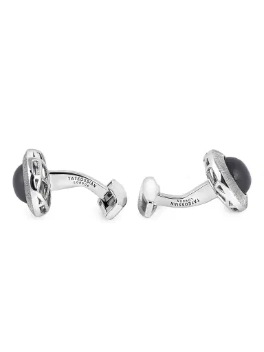 Tateossian Men's Moonstone & Sterling Silver Cufflinks - Grey | Thumbnail 2 Tateossian Men's Moonstone & Sterling Silver Cufflinks - Grey | Thumbnail 2