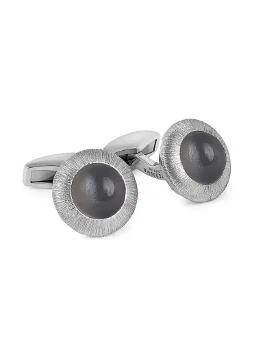 Tateossian Men's Moonstone & Sterling Silver Cufflinks - Grey | Thumbnail 1 Tateossian Men's Moonstone & Sterling Silver Cufflinks - Grey | Thumbnail 1