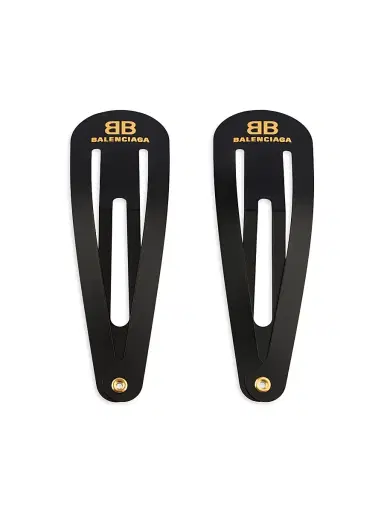 Balenciaga Women's Holli Snap Clip Set - Black | Thumbnail 1 Balenciaga Women's Holli Snap Clip Set - Black | Thumbnail 1