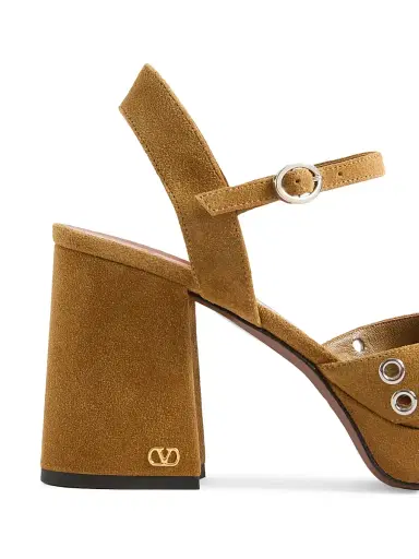 Valentino Garavani Women's Nellcote 90MM Platform Sandals in Split Leather - Havana Beige - Size 5 | Thumbnail 6 Valentino Garavani Women's Nellcote 90MM Platform Sandals in Split Leather - Havana Beige - Size 5 | Thumbnail 6