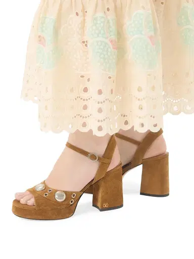 Valentino Garavani Women's Nellcote 90MM Platform Sandals in Split Leather - Havana Beige - Size 5 | Thumbnail 7 Valentino Garavani Women's Nellcote 90MM Platform Sandals in Split Leather - Havana Beige - Size 5 | Thumbnail 7