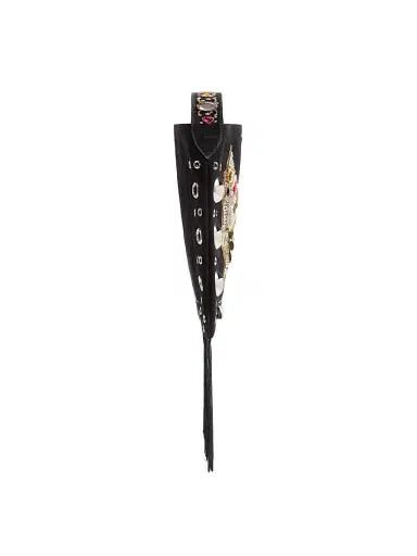 Valentino Garavani Women's Nellcôte Embroidered Shoulder Bag with Fringes - Black Multi | Thumbnail 4 Valentino Garavani Women's Nellcôte Embroidered Shoulder Bag with Fringes - Black Multi | Thumbnail 4