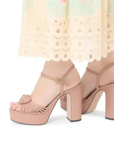 Valentino Garavani Women's Sandal Royal 115MM Platform Sandals in Kidskin - Beige - Size 12 | Thumbnail 7 Valentino Garavani Women's Sandal Royal 115MM Platform Sandals in Kidskin - Beige - Size 12 | Thumbnail 7