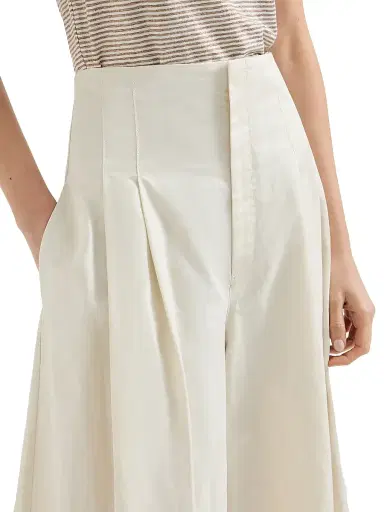 Brunello Cucinelli Women's Cotton and Ramie Twill Maxi Pants - Butter | Thumbnail 5 Brunello Cucinelli Women's Cotton and Ramie Twill Maxi Pants - Butter | Thumbnail 5