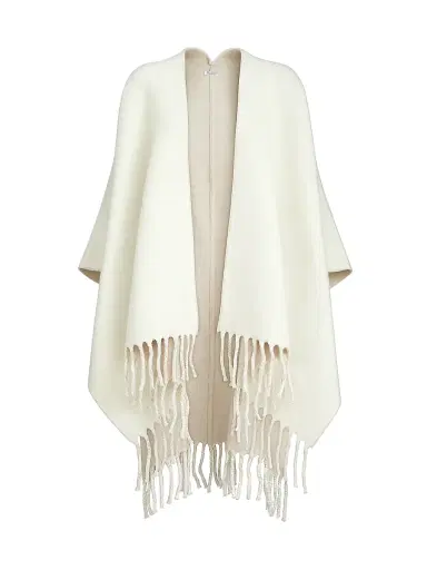 Brunello Cucinelli Women's Wool and Cashmere Reversible Double Knit Poncho - Panama | Thumbnail 1 Brunello Cucinelli Women's Wool and Cashmere Reversible Double Knit Poncho - Panama | Thumbnail 1