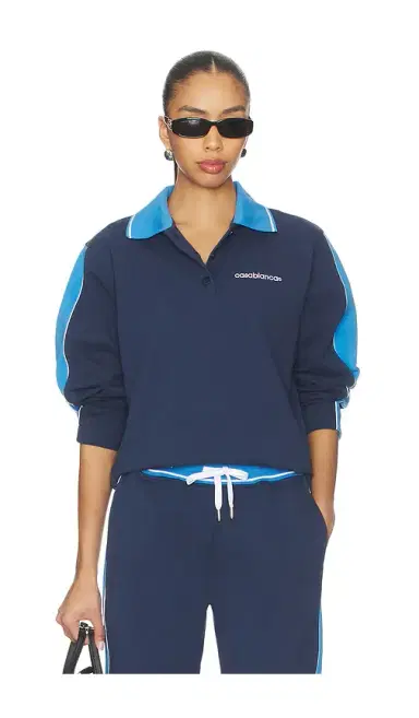 Casablanca Punto Polo Collared Sweatshirt | Thumbnail 1 Casablanca Punto Polo Collared Sweatshirt | Thumbnail 1