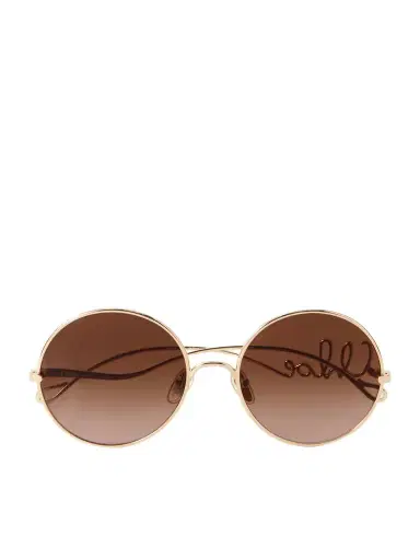 Chloé Iconic Round-frame Gold-tone Sunglasses | Thumbnail 1 Chloé Iconic Round-frame Gold-tone Sunglasses | Thumbnail 1