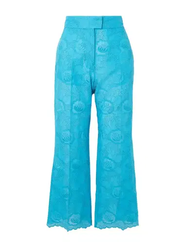 Valentino Garavani Broderie Anglaise Cotton Bootcut Pants | Thumbnail 1 Valentino Garavani Broderie Anglaise Cotton Bootcut Pants | Thumbnail 1