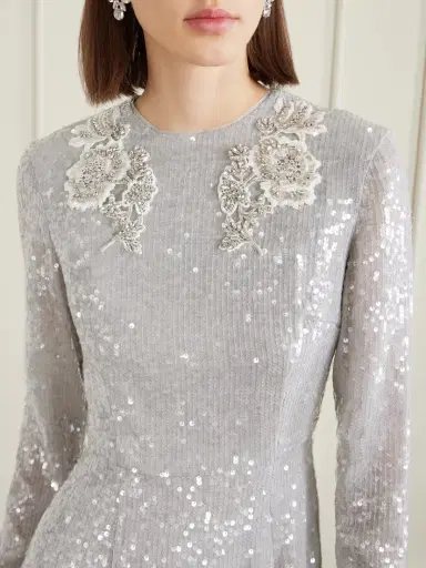 Erdem Crystal-embroidered Sequined Georgette Gown | Thumbnail 4 Erdem Crystal-embroidered Sequined Georgette Gown | Thumbnail 4
