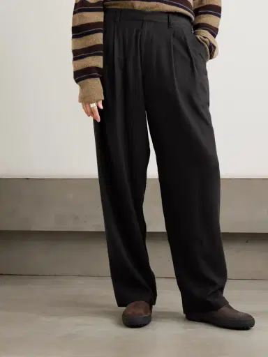 ssstein Pleated Silk-blend Flannel Wide-leg Pants | Thumbnail 3 ssstein Pleated Silk-blend Flannel Wide-leg Pants | Thumbnail 3