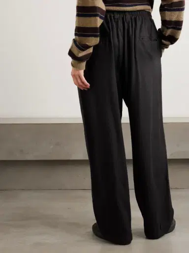 ssstein Pleated Silk-blend Flannel Wide-leg Pants | Thumbnail 4 ssstein Pleated Silk-blend Flannel Wide-leg Pants | Thumbnail 4
