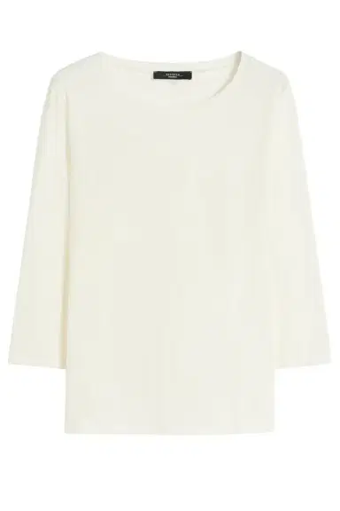 Max Mara Three Quarter Sleeve Stretch Tee - White | Thumbnail 1 Max Mara Three Quarter Sleeve Stretch Tee - White | Thumbnail 1