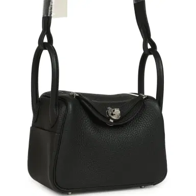 HERMÈS Hermes Mini Lindy II Black Clemence Palladium Hardware | Thumbnail 2 HERMÈS Hermes Mini Lindy II Black Clemence Palladium Hardware | Thumbnail 2